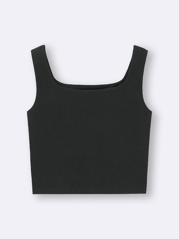 Cotton Blend Cropped Square Tank Top | Dry