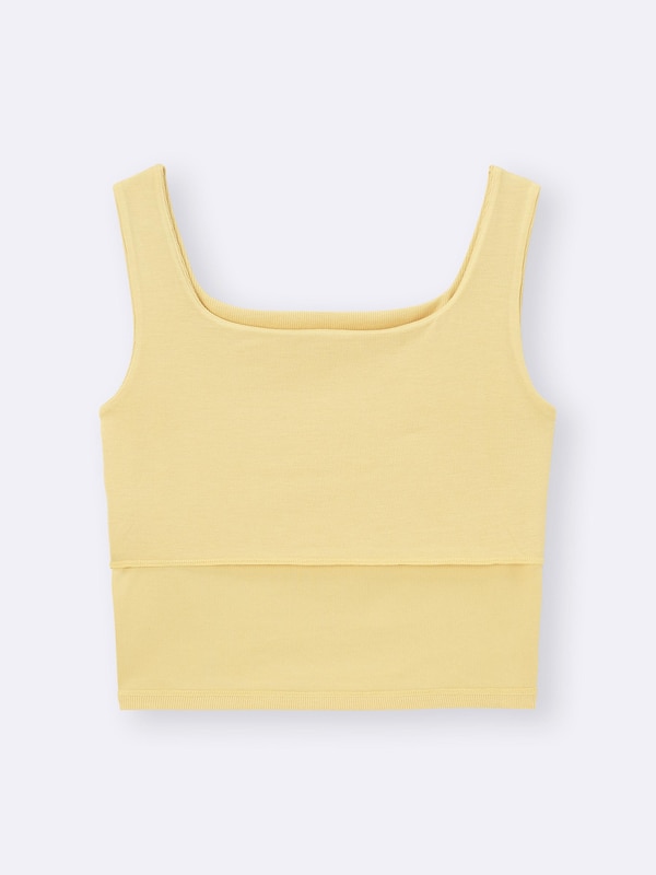Cotton Blend Cropped Square Tank Top | Dry