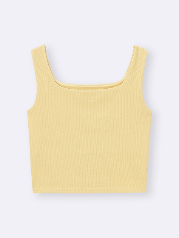 Cotton Blend Cropped Square Tank Top | Dry