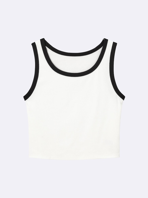 Cotton Blend Cropped Bicolor Tank Top | Dry