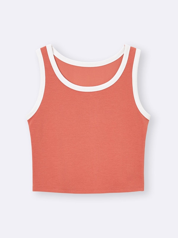 Cotton Blend Cropped Bicolor Tank Top | Dry