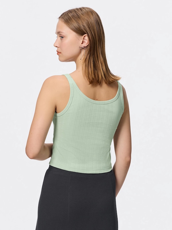 Cotton Blend Cropped Tank Top | Dry | Flower