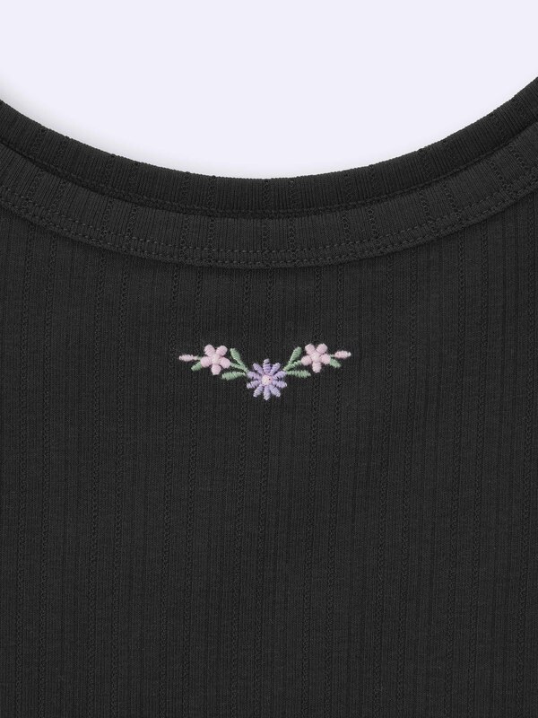 Cotton Blend Cropped Tank Top | Dry | Flower