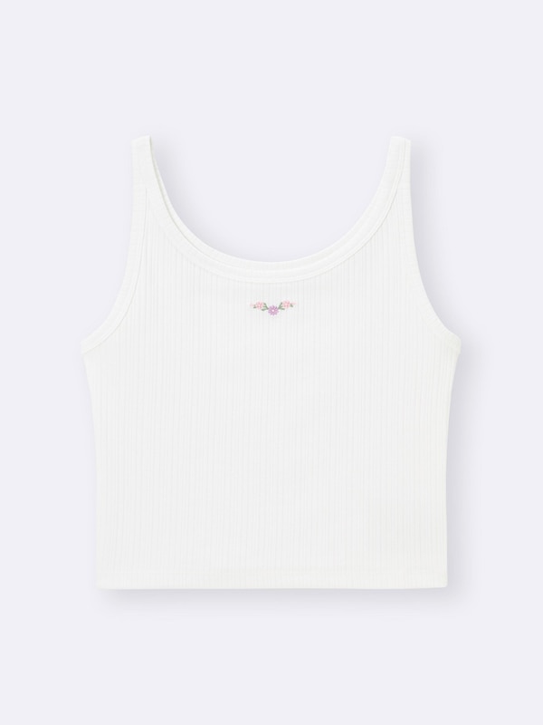 Cotton Blend Cropped Tank Top | Dry | Flower