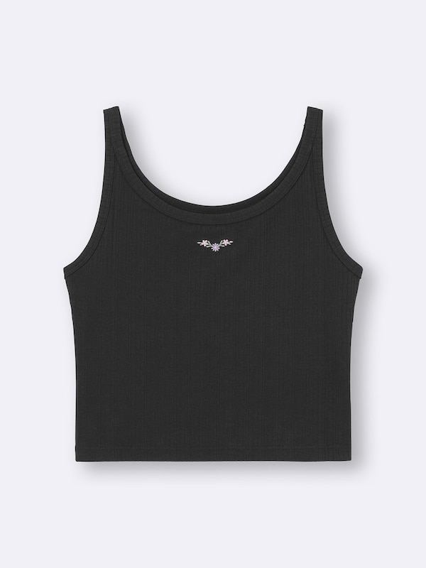 Cotton Blend Cropped Tank Top | Dry | Flower