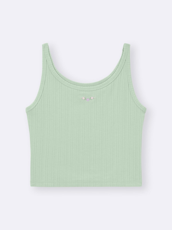 Cotton Blend Cropped Tank Top | Dry | Flower