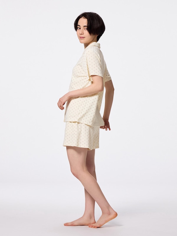 Cotton Blend Ribbed Pajamas | Short | Heart