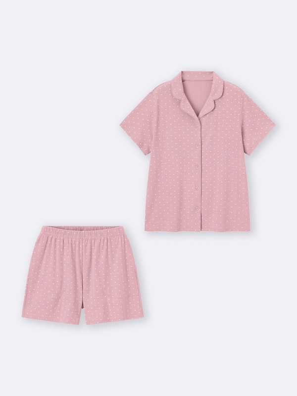 Cotton Blend Ribbed Pajamas | Short | Heart