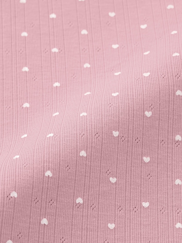 Cotton Blend Ribbed Pajamas | Short | Heart
