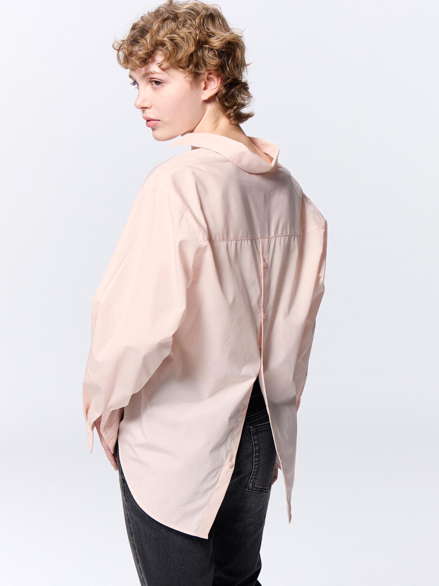 【YOURNUS】Side Button Wrap Long Shirt 23002-