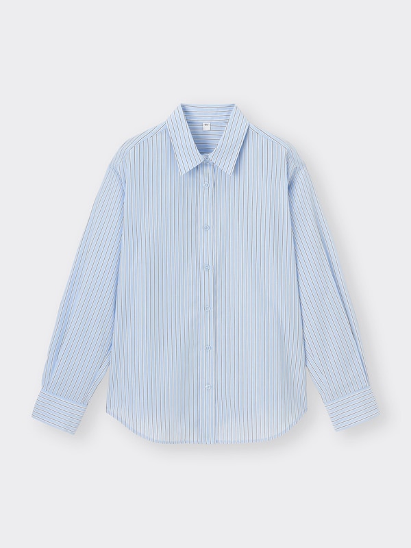 Back Button Striped Shirt