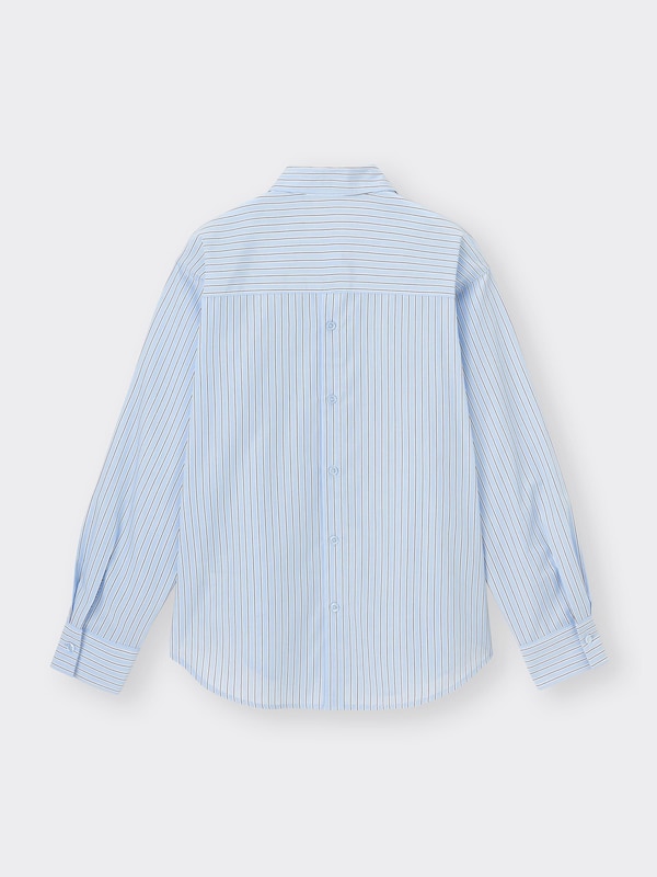 Back Button Striped Shirt