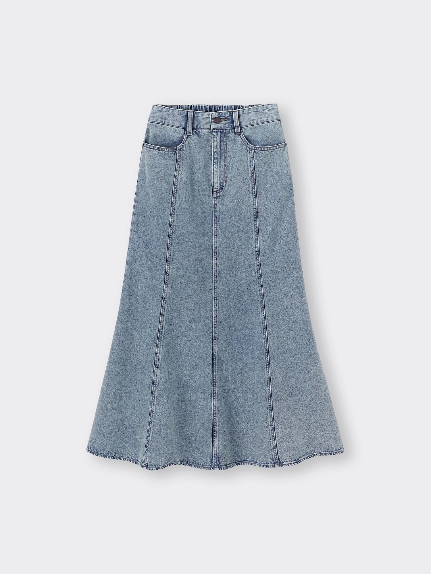 Denim Flared Maxi Skirt | GU US
