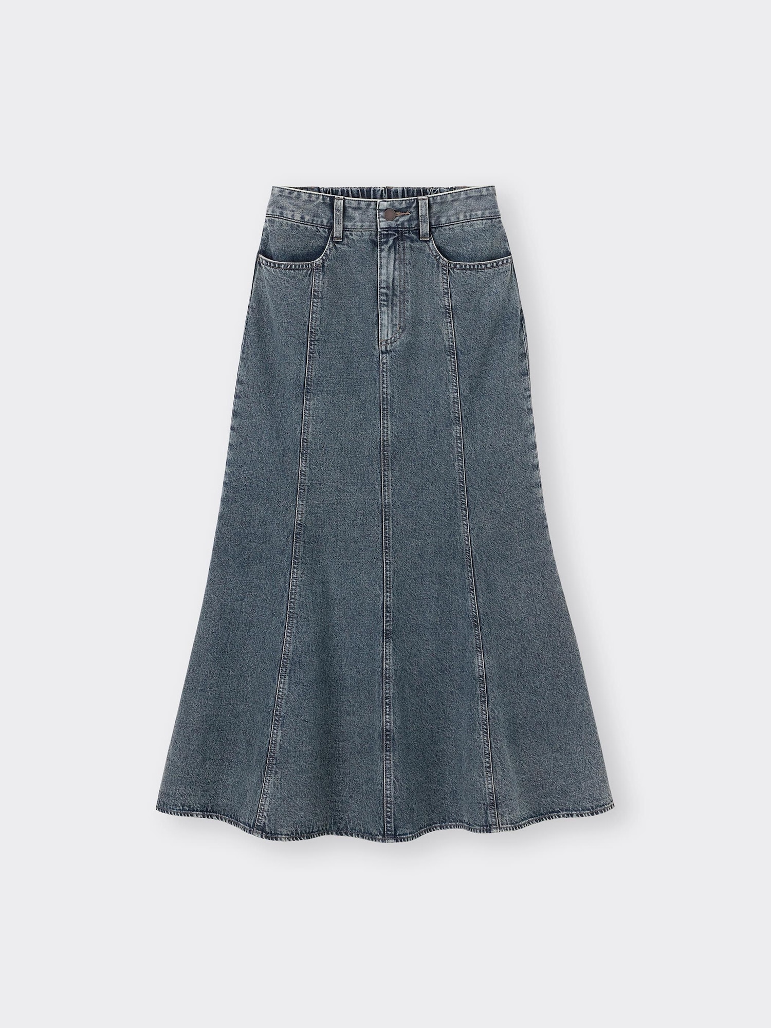 Denim Flared Maxi Skirt | GU US