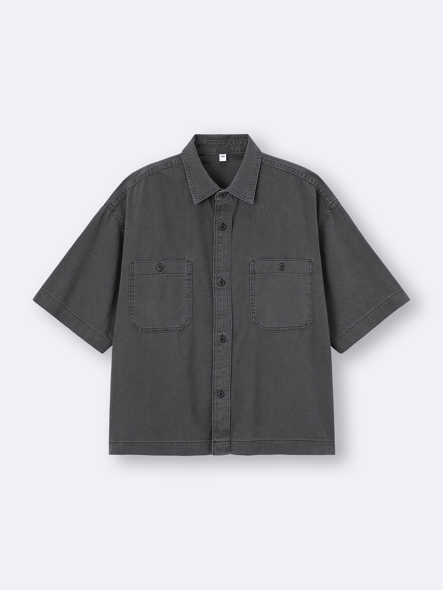 Denim Boxy Work Shirt | Halfslv | GU US