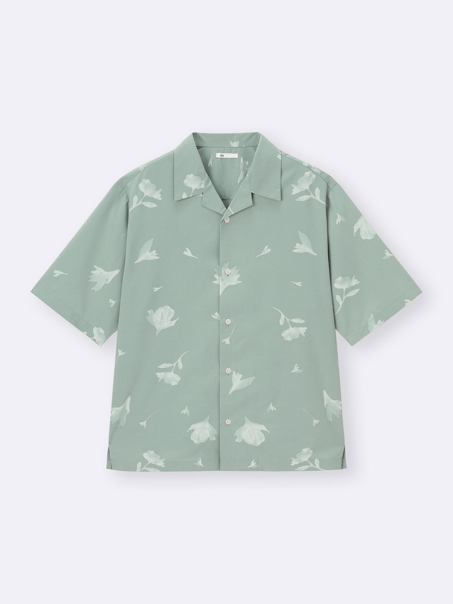 Men's Open Collar Shirt | HalfSlv | Flower | GU US