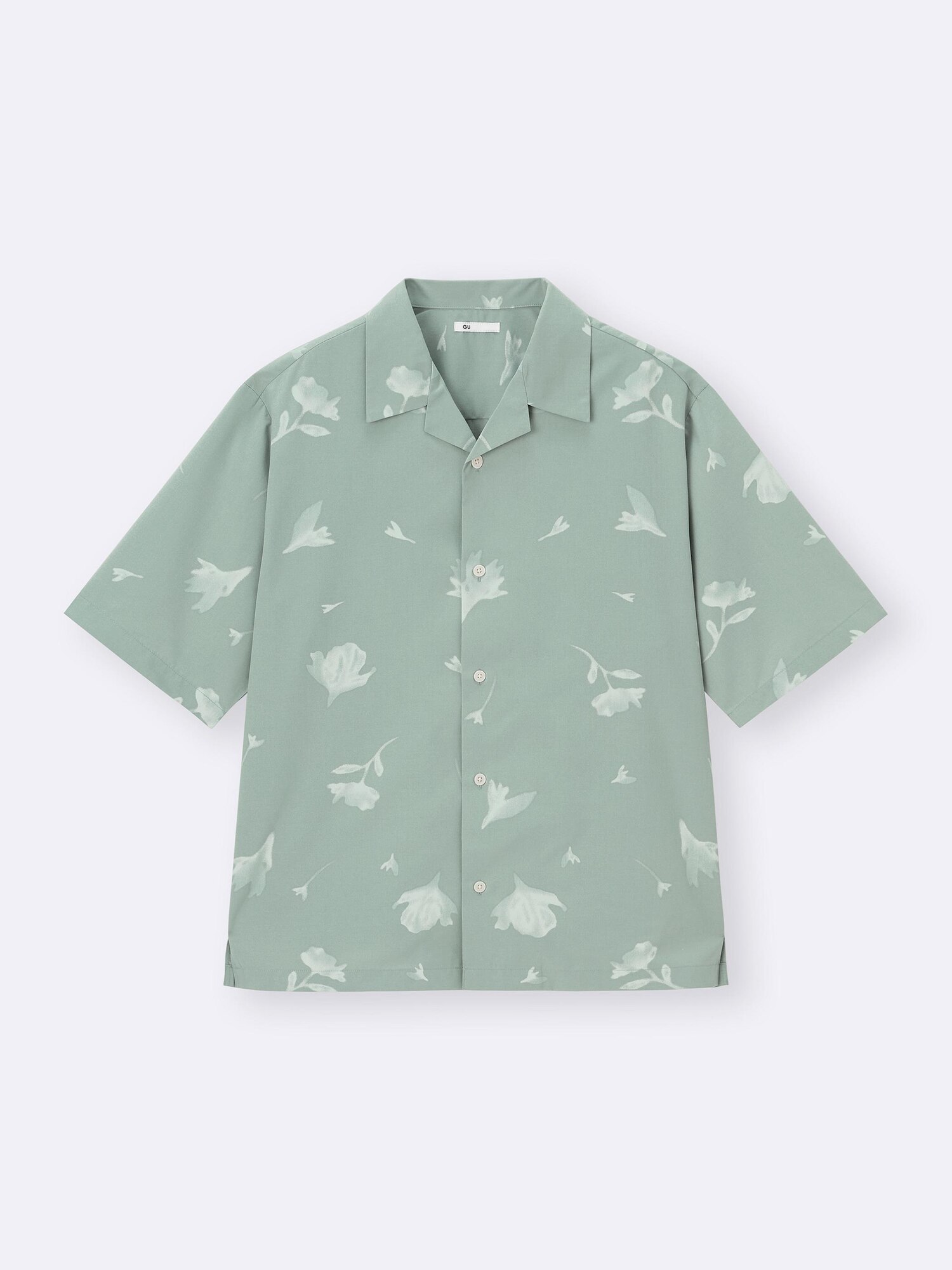 Open Collar Shirt | HalfSlv | Flower | GU US