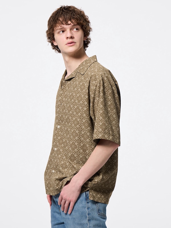 Open Collar Shirt | HalfSlv | Geometric