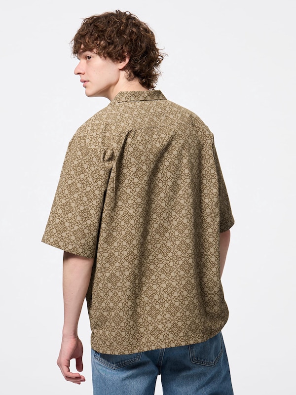 Open Collar Shirt | HalfSlv | Geometric