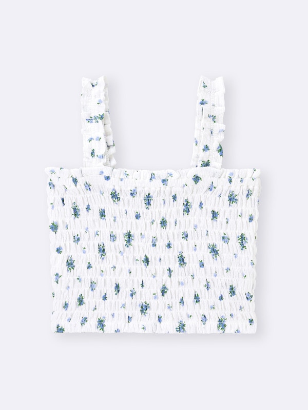 Shirring Flower Printed Camisole