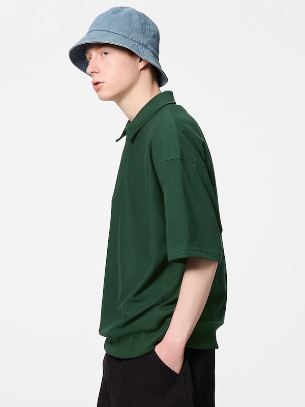 Half Zip Sweat Look T-Shirt | HalfSlv