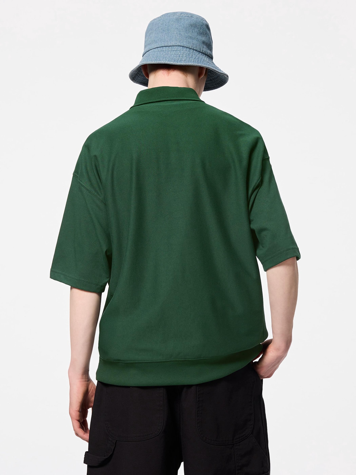 ★関税込★DIMITO★LINE HALF ZIP SWEAT LSV TEE GREE.N★ Half Zip Sweat Look T-Shirt | HalfSlv | GU US