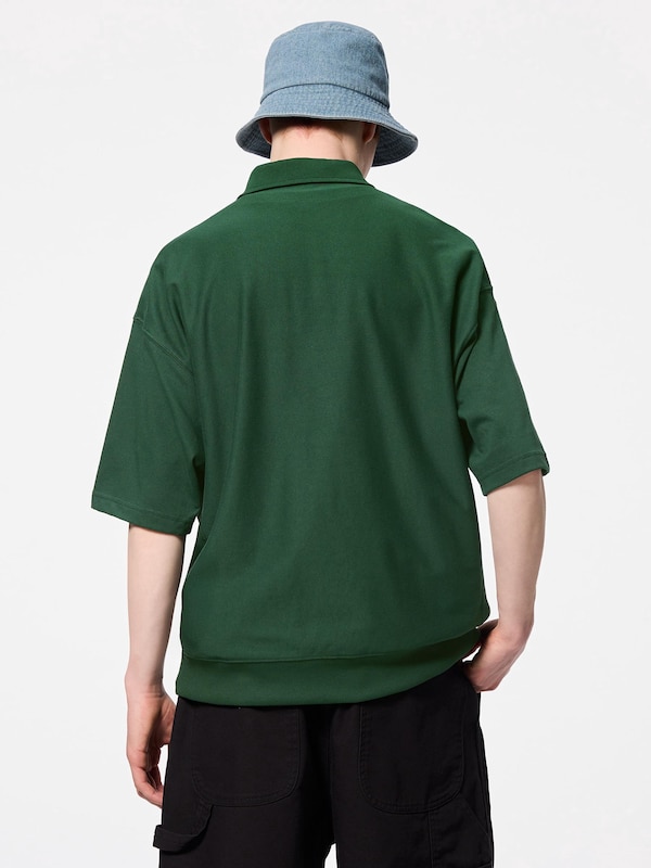 Half Zip Sweat Look T-Shirt | HalfSlv