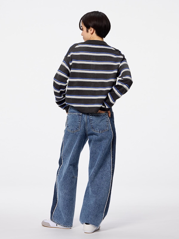 2 Tone Barrel Leg Jeans | Short 28.5 Inseam