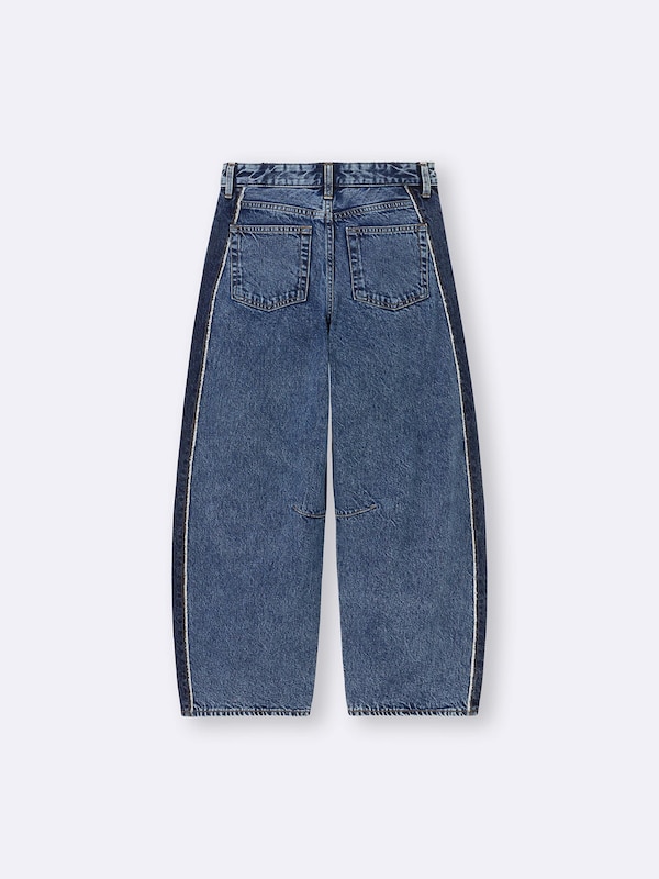 2 Tone Barrel Leg Jeans | Short 28.5 Inseam