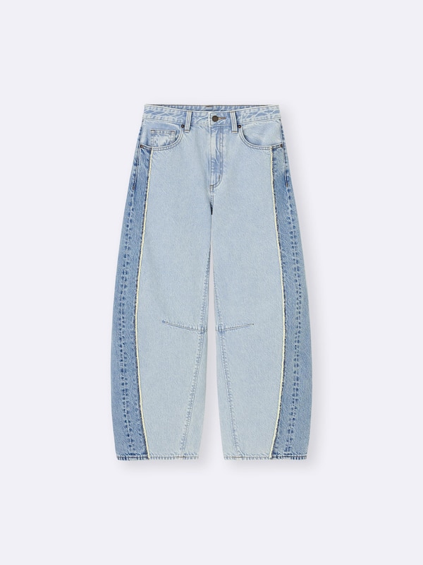 2 Tone Barrel Leg Jeans | Short 28.5 Inseam