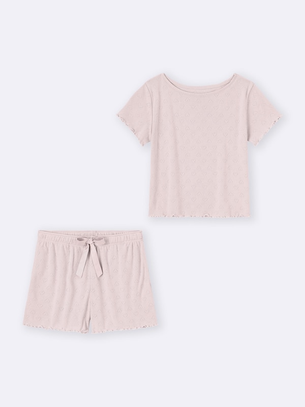Heart Pointelle Lounge Set | Short