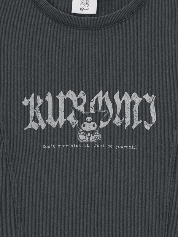 Ribbed Cropped T-Shirt | Kuromi