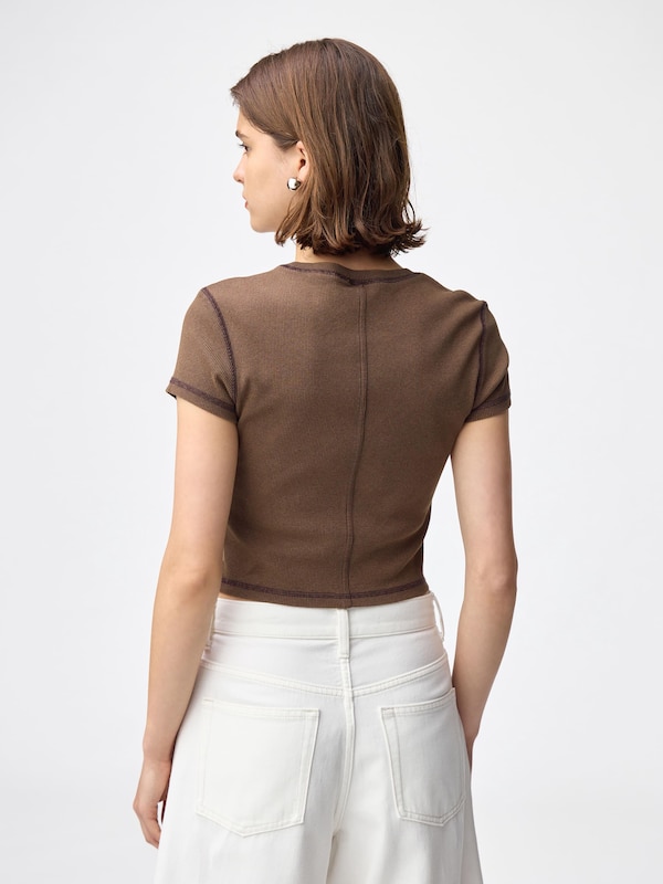 Ribbed Cropped T-Shirt | Kuromi