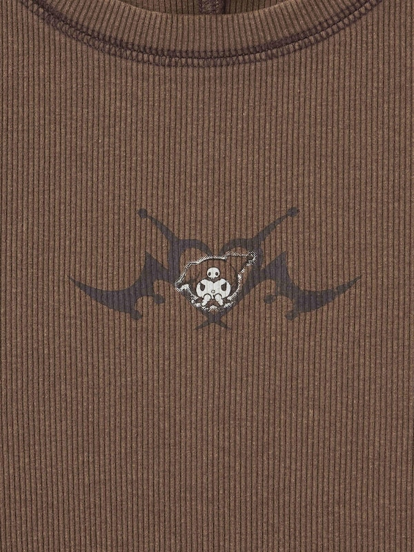 Ribbed Cropped T-Shirt | Kuromi