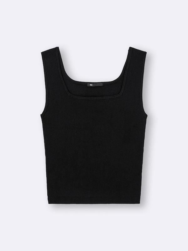 Knitted Short Square Neck Tank Top