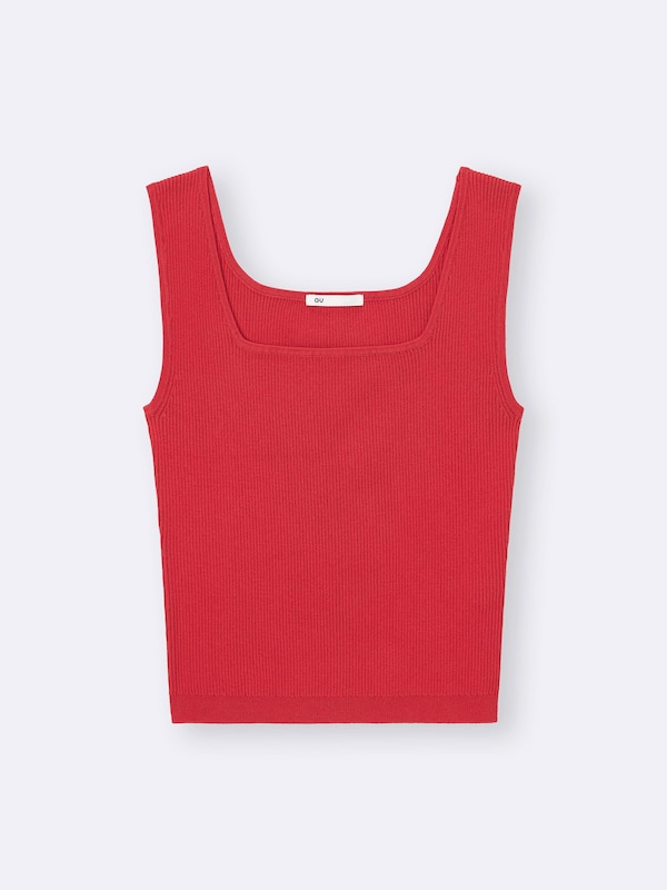Knitted Short Square Neck Tank Top