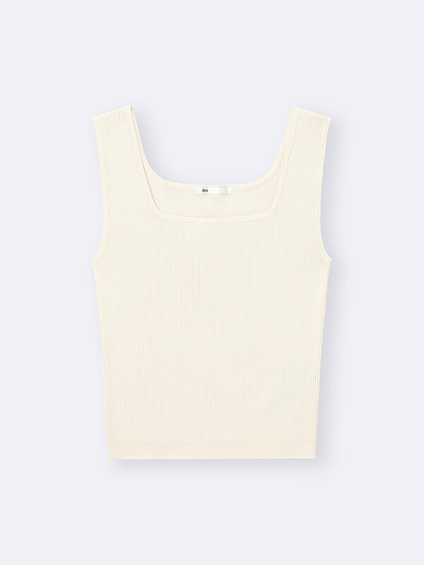 Knitted Short Square Neck Tank Top