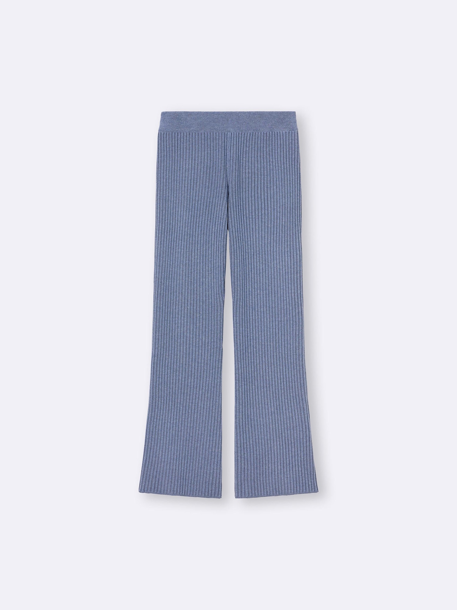 Ribbed Knitted Flared Pants | GU US
