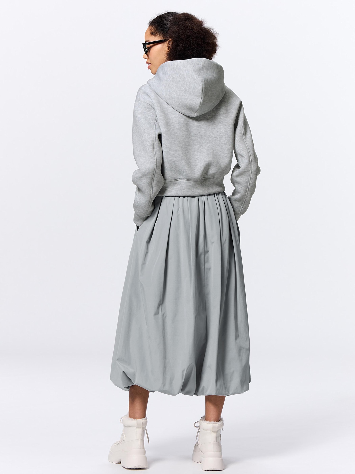 Bubble Hem Midi Skirt | GU US