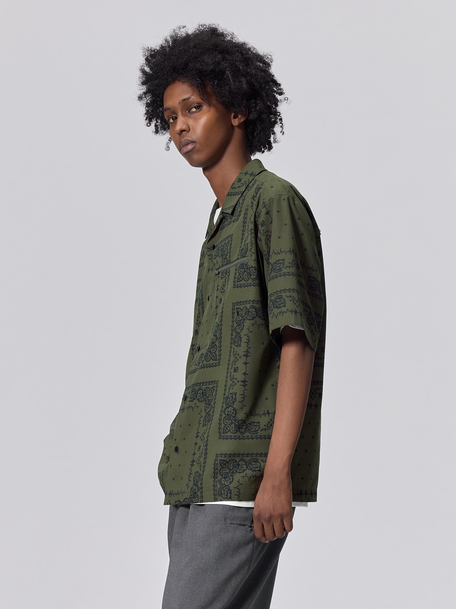 Open Collar Shirt | HalfSlv | Pattern | UNDERCOVER | GU US