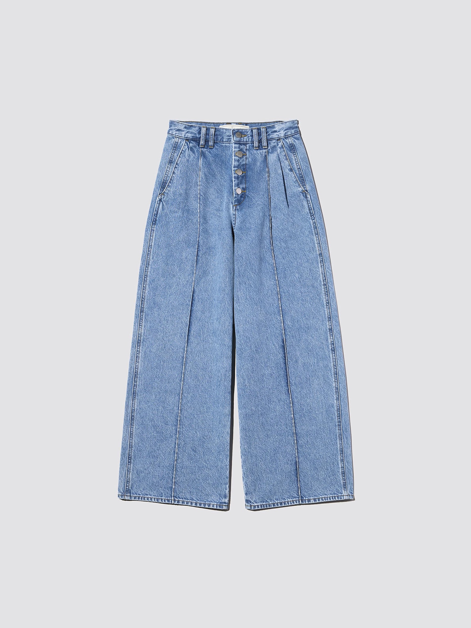 【YOURNUS】Shell Washing Full Wide Denim Pants ☀️ Women's Mid-Rise Super Wide Leg Jeans - Universal