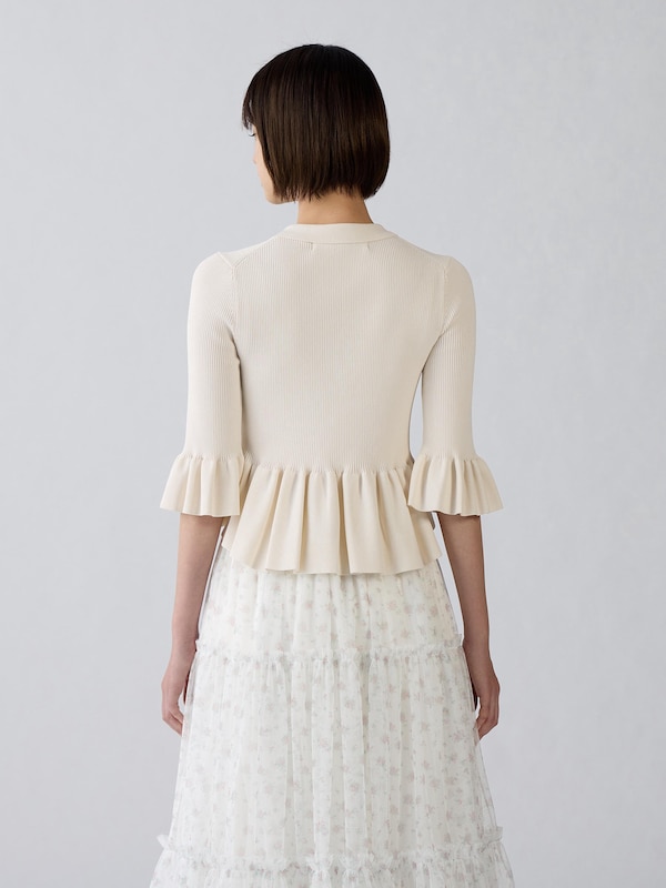 Ribbed Polo Sweater | 3/4Sleeve | by rokh