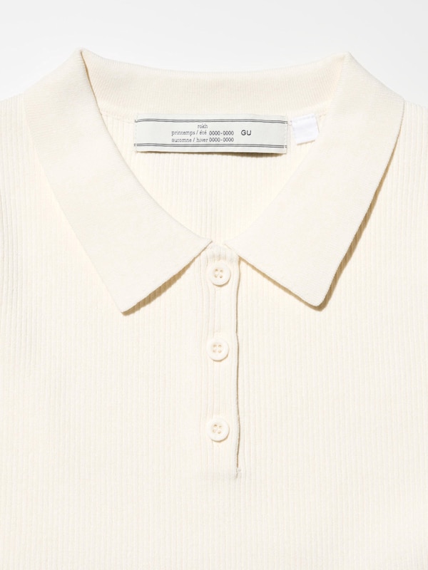 Ribbed Polo Sweater | 3/4Sleeve | by rokh