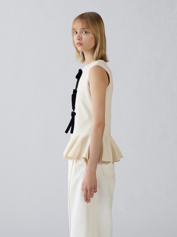 Front Ribbon Sweater | Sleeveless | by rokh