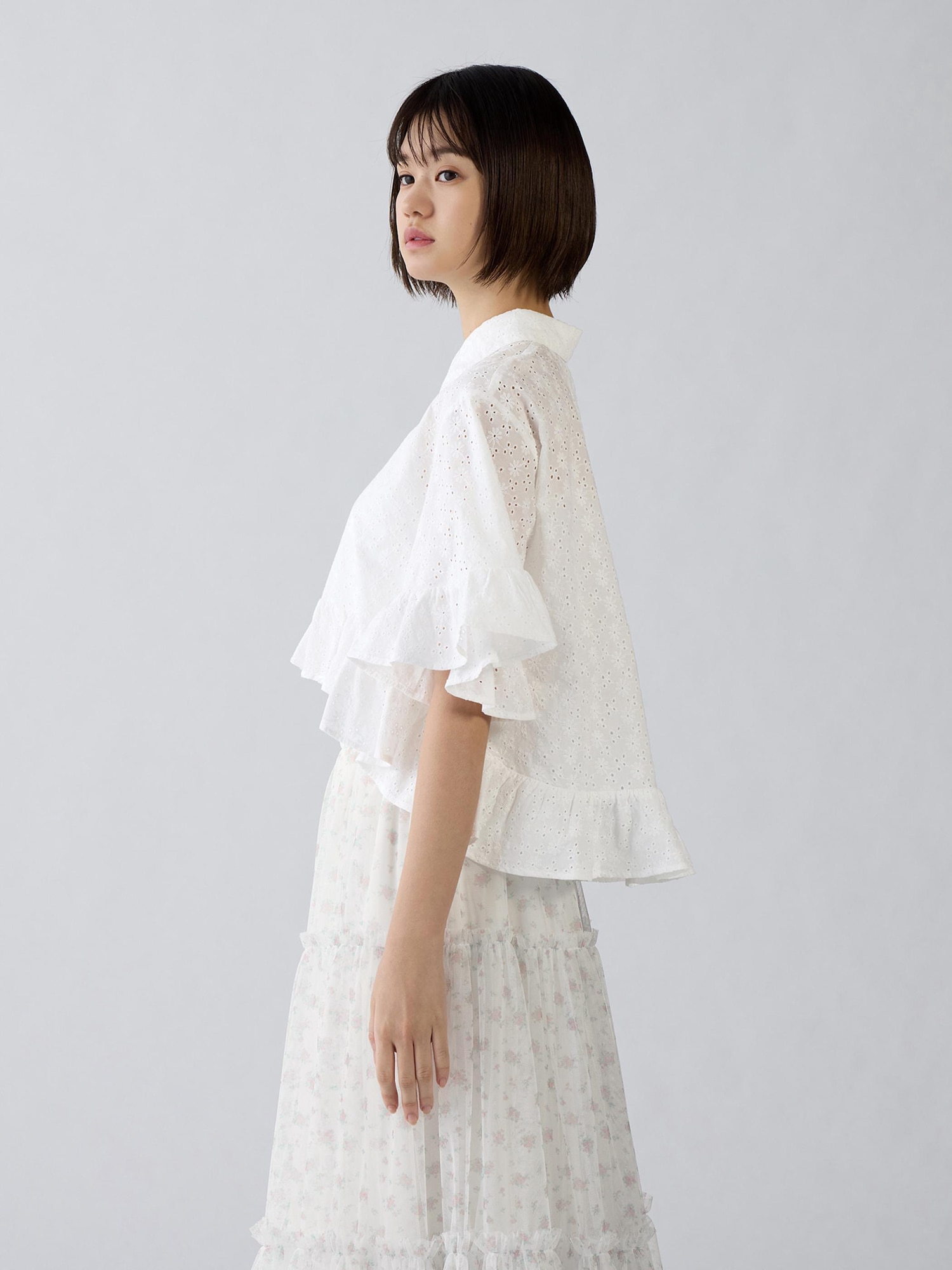 新品登場 Peplum Shirt | HalfSlv | by rokh | GU US ジャケット・アウター