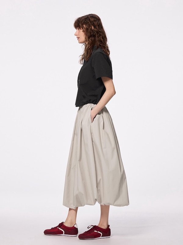 Bubble Hem Midi Skirt