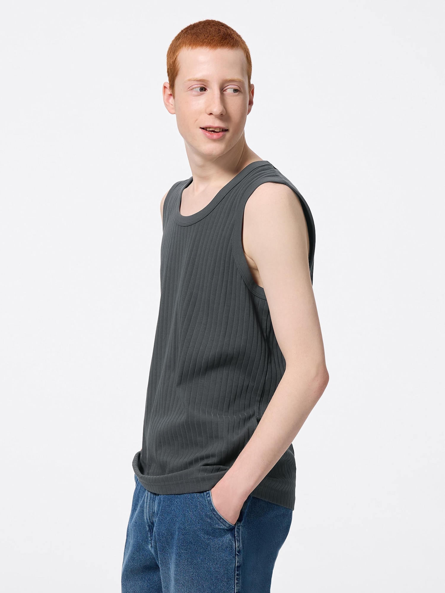 【COOR】 Cotton ribbed sleeveless / 追跡付 Ribbed Tank Top | GU US