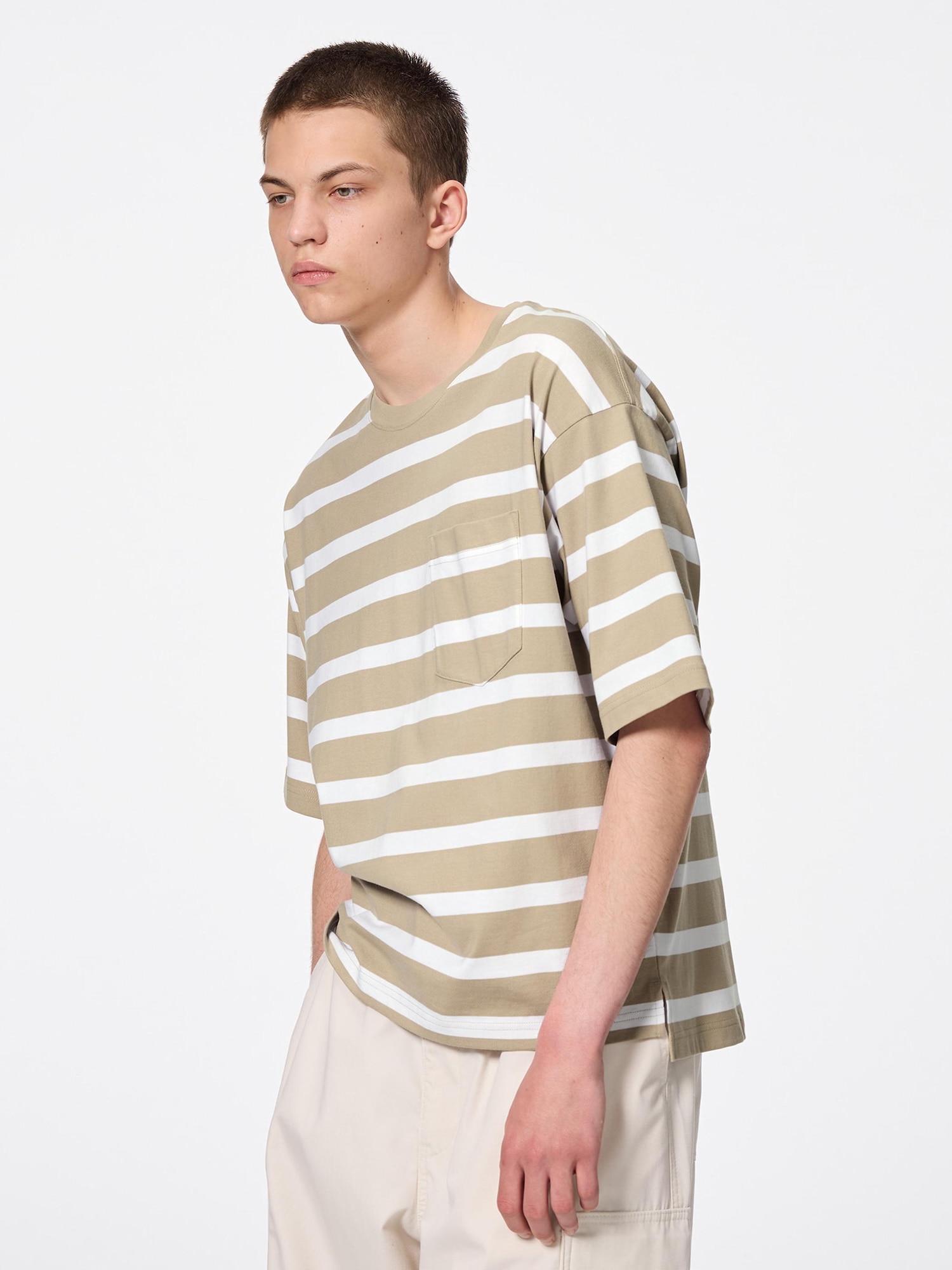 【GENERAL IDEA】Multi Stripe U-Neck 半袖Tシャツ YumiDay Womens Striped Shirt Fitted(Blue/White,XS) at Amazon