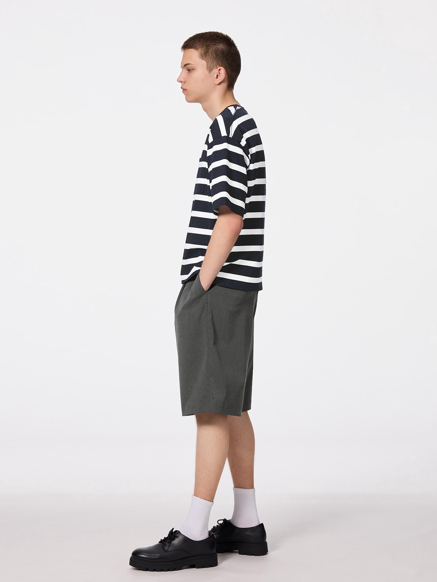 [MONOHA] / ☆ 24FW Wool bermuda pants / dark gray MONOHA] / ☆ 24FW Wool bermuda pants / dark gray
