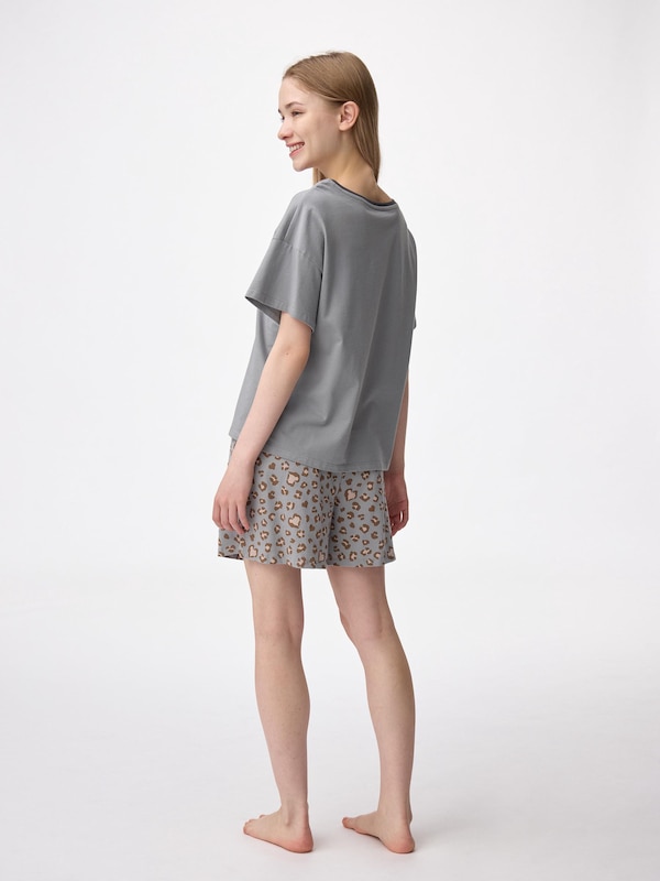 Cotton Color Lounge Set | Short | Leopard